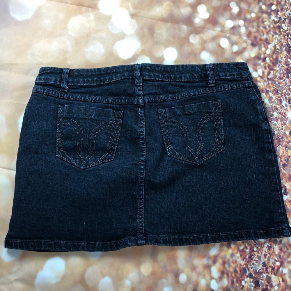 𝅺NITROGEN Black Jean Skirt 31
